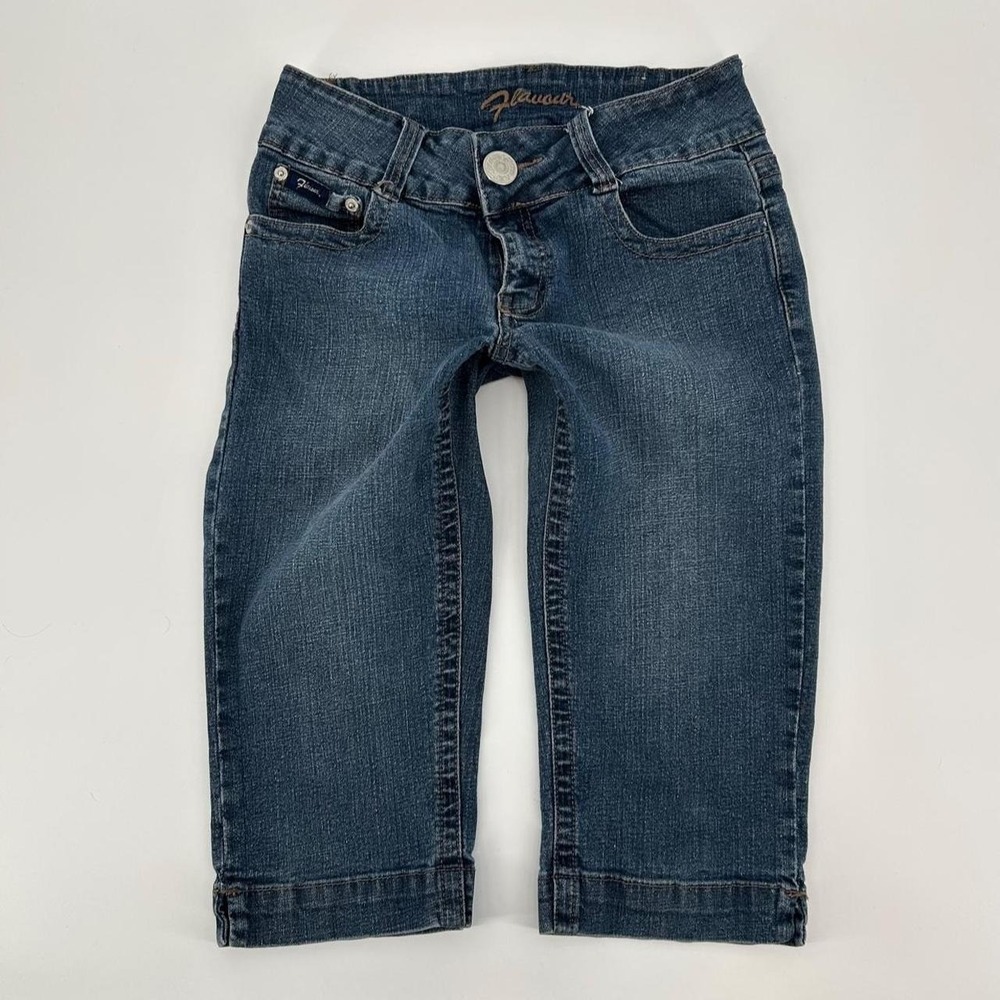 2000s Flavour Vintage denim capris y2k big button  Tagged Size 6P